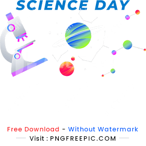 Gradient national science day vertical abstract png image