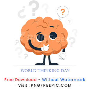 World thinking day brain thought vector image png