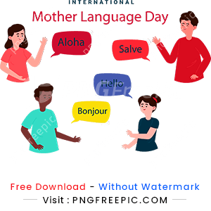 International mother language day theme clipart png