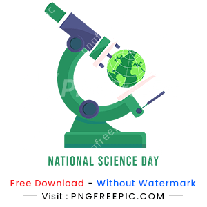 Flat world science day illustration vector png image