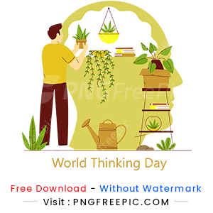 World thinking day brain decoration clipart png image