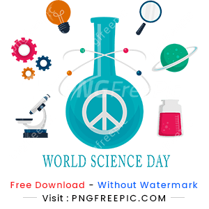 World science day illustration vector png image