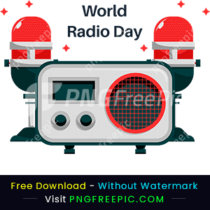 Flat design world radio day picture png vector