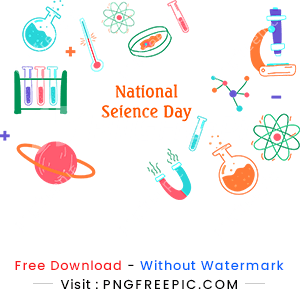 Hand drawn science day astract vector png image