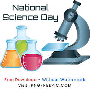Colorful realistic science day png illustration image