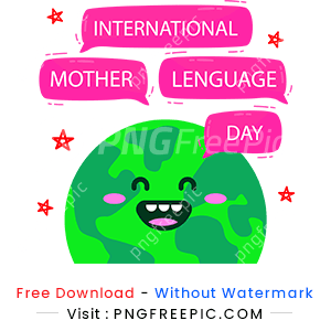 International mother language day speech bubble planet png