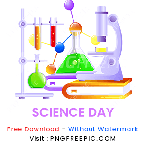 Gradient national science day vertical abstract design png